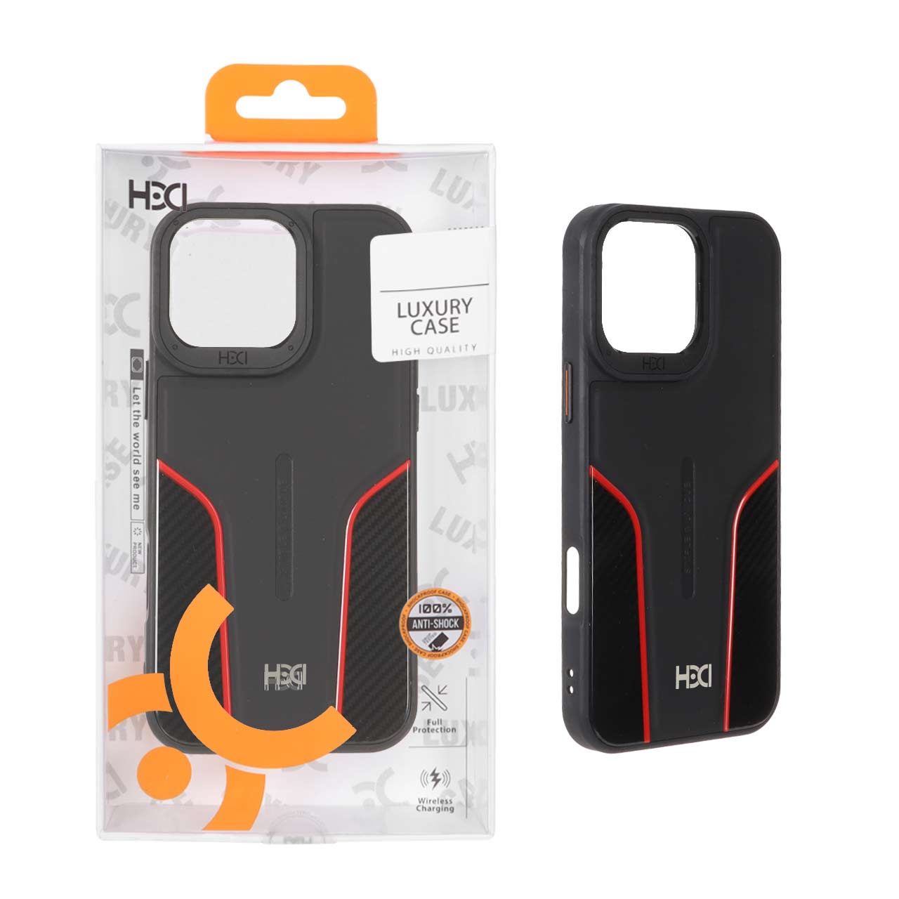 1315946 قاب اورجینال HDD طرح کربن محافظ لنز فلزی Apple iPhone 16 Pro Max - مشکی (پک دار) - تصویر 1