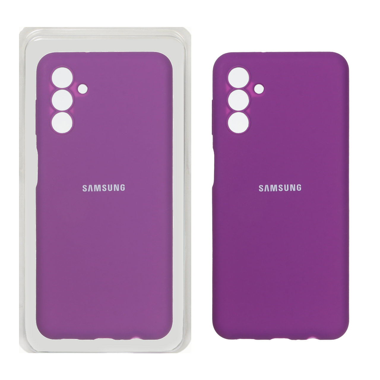 1319406 قاب سیلیکونی پاک کنی محافظ لنزدار اورجینال Samsung Galaxy A04s / A13 5G / M13 4G / M23 / F13 - ارغوانی (پک اصلی) - تصویر 1