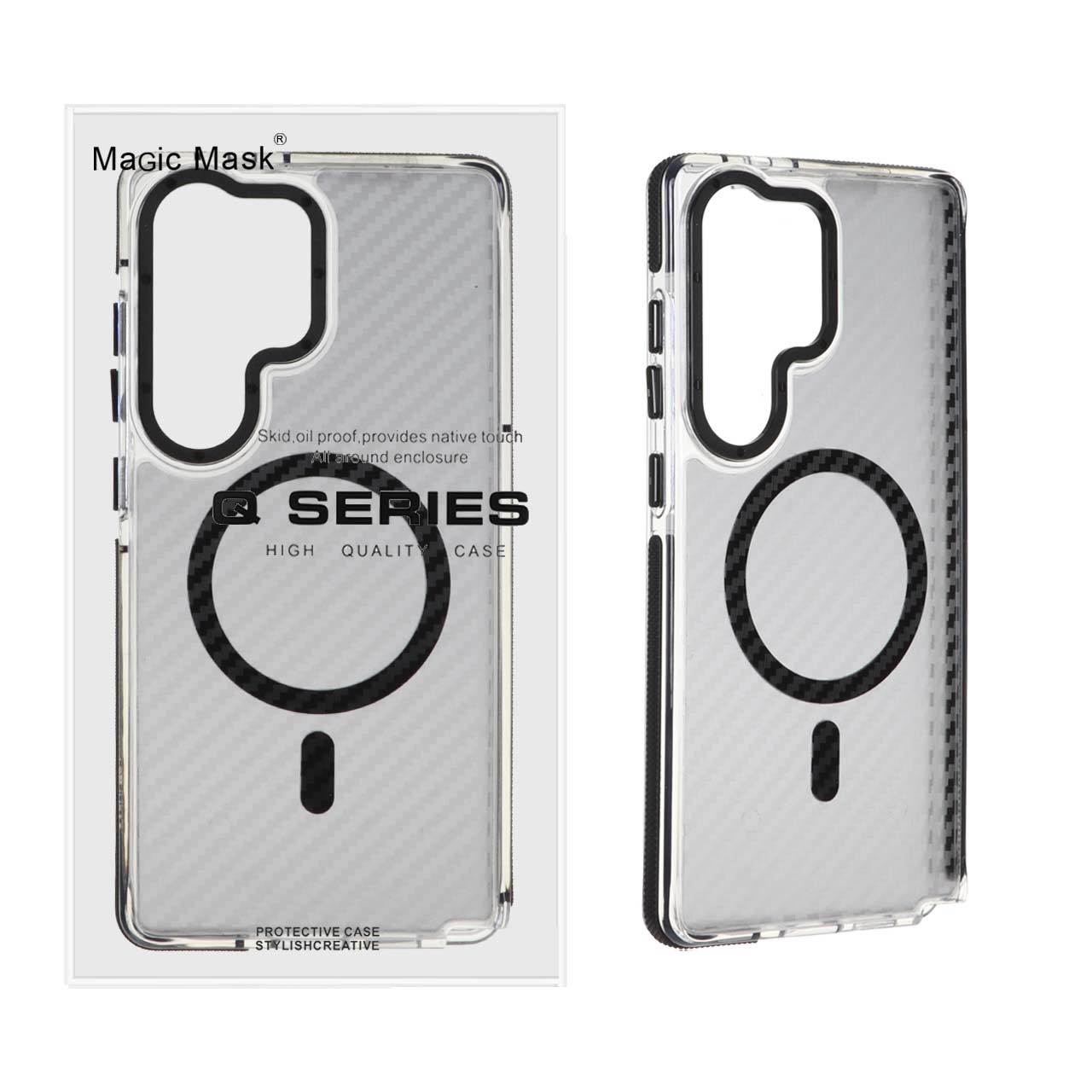 1321418 قاب اورجینال Q Series پشت کربن MagSafe مدل Samsung Galaxy S25 Ultra - مشکی (پک دار) - تصویر 1