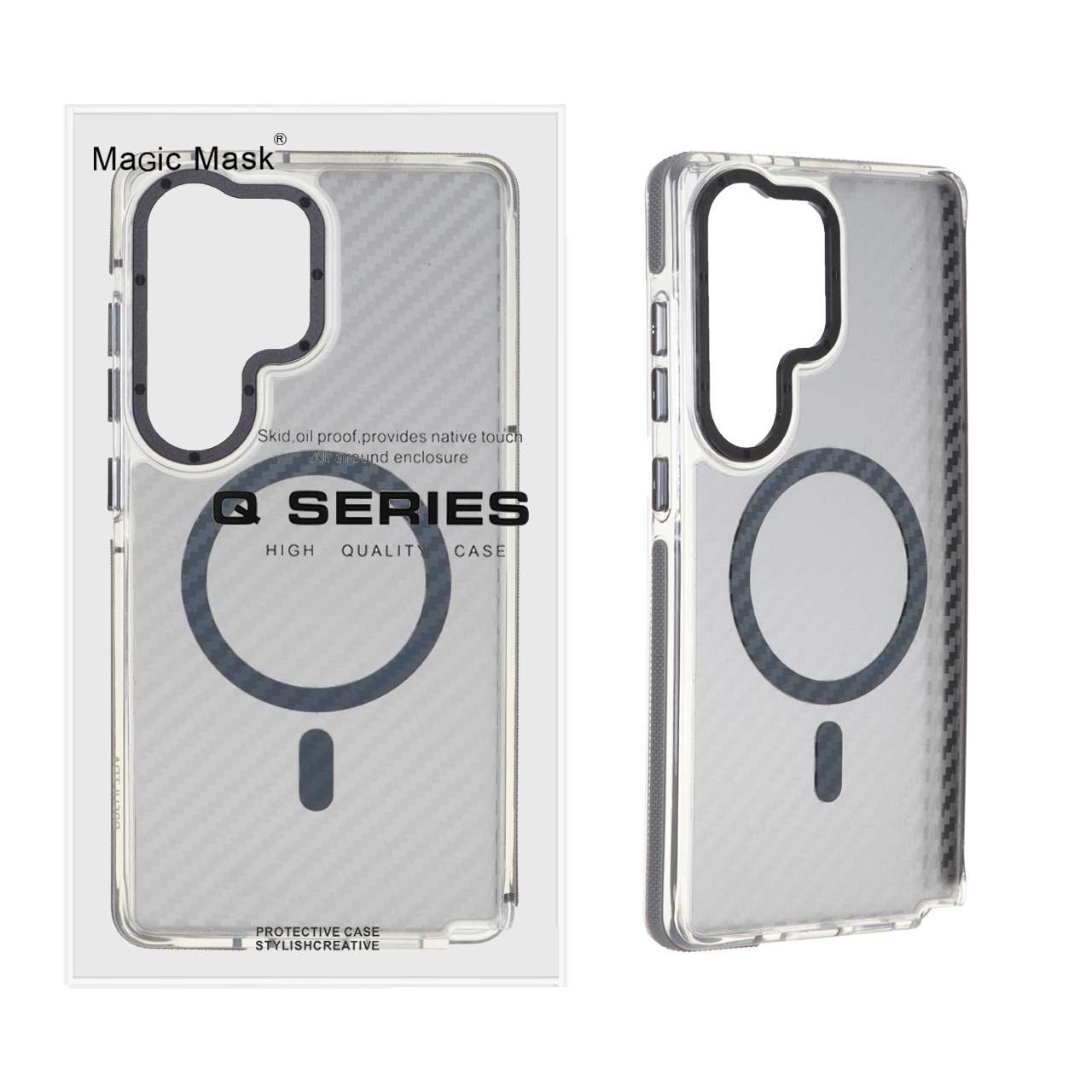 1321422 قاب اورجینال Q Series پشت کربن MagSafe مدل Samsung Galaxy S25 Ultra - خاکستری (پک دار) - تصویر 1