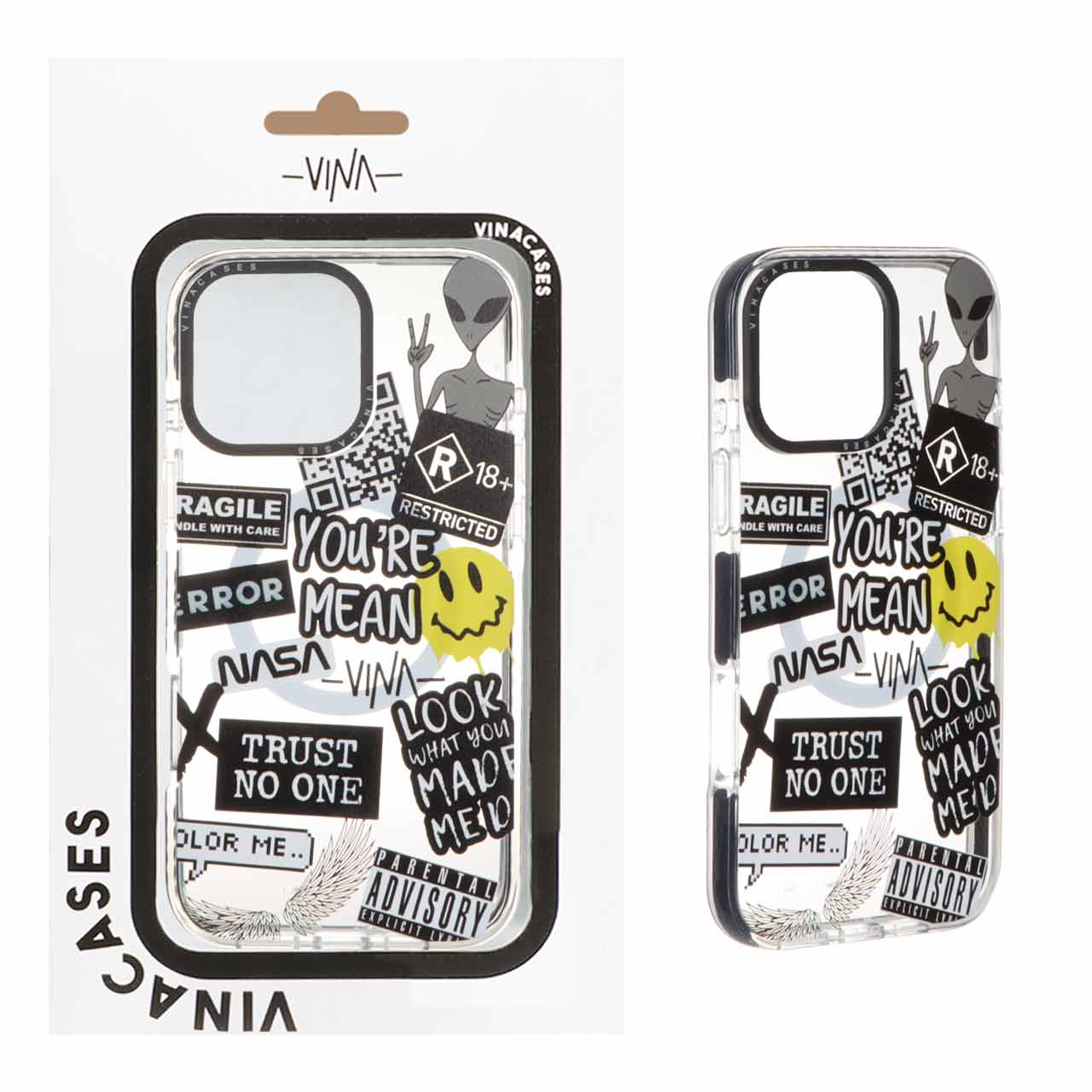 1322066 قاب اورجینال Vina شفاف Magsafe طرح دار Apple iPhone 16 Pro Max - کد 308 (پک دار) - تصویر 1