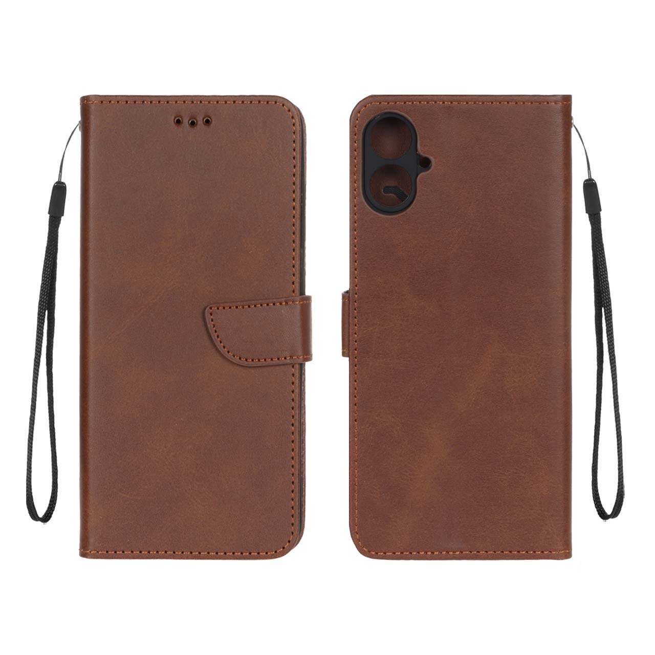 1328684 کیف چرمی موبایل مگنتی محافظ لنزدار Samsung Galaxy A06 - قهوه ای - تصویر 1