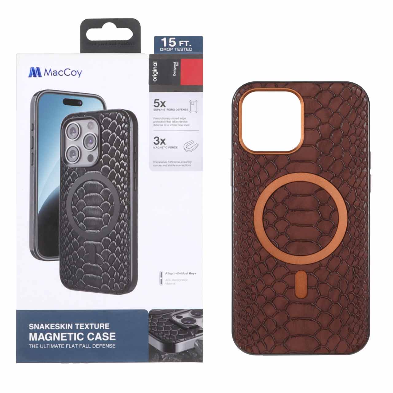 1330620 قاب اورجینال MacCoy چرمی پوست ماری MagSafe مدل Apple iPhone 13 Pro Max - صحرایی (پک دار) - تصویر 1