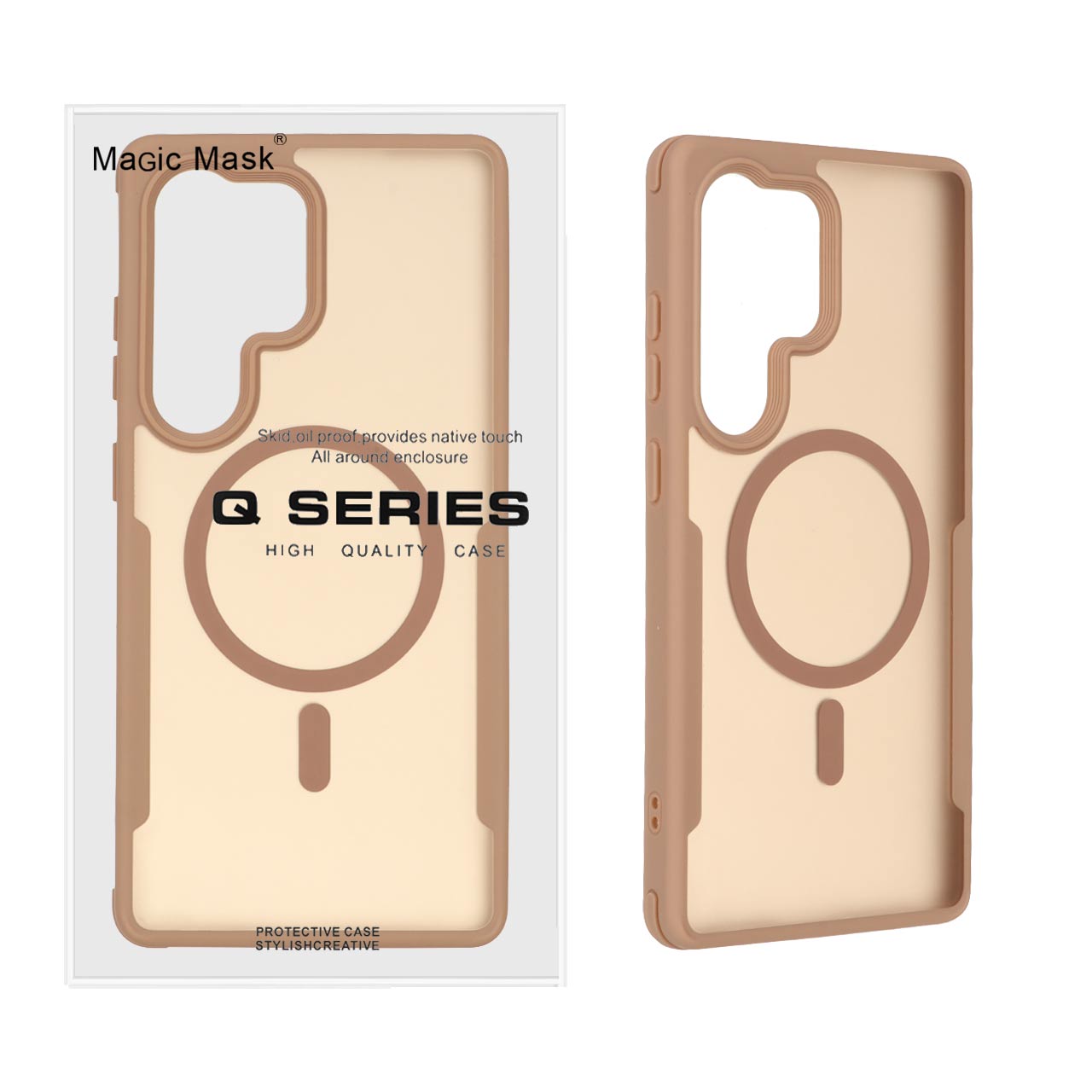 1330744 قاب اورجینال Magic Mask مات Magsafe ایربگ دار Samsung Galaxy S25 Ultra - نسکافه ای (پک دار) - تصویر 1