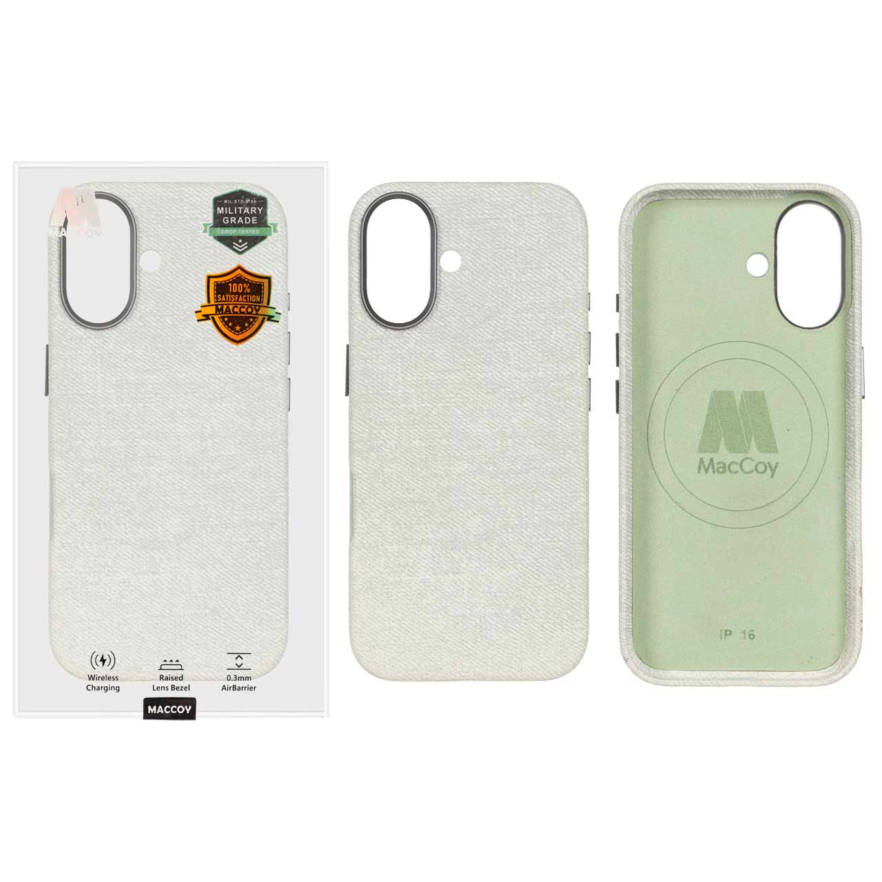 1339690 قاب اورجینال MacCoy پارچه ای لنز فلزی Magsafe Apple iPhone 16 - سبز روشن (پک دار) - تصویر 1