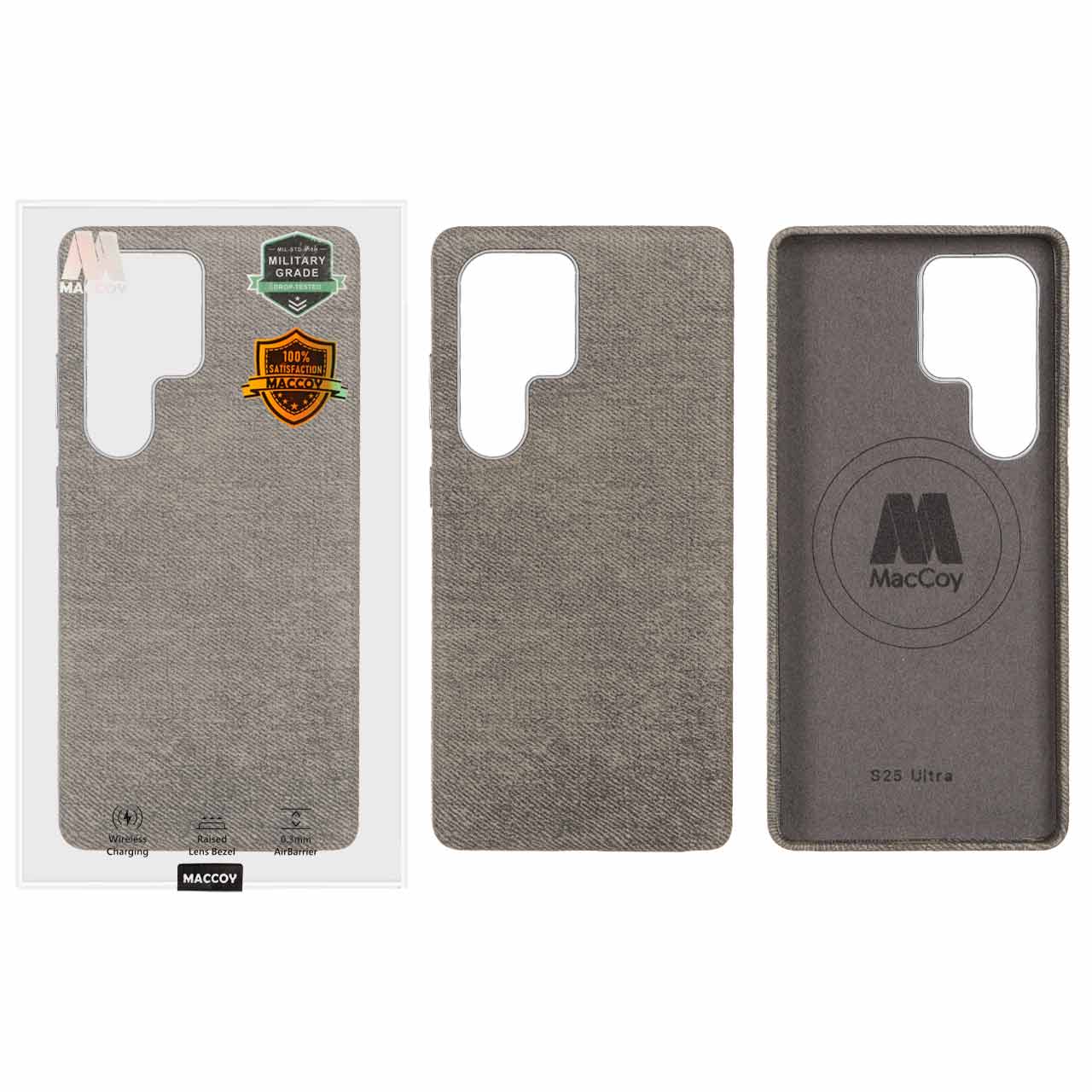 1339702 قاب اورجینال MacCoy پارچه ای لنز فلزی Magsafe Samsung Galaxy S25 Ultra - خاکستری (پک دار) - تصویر 1
