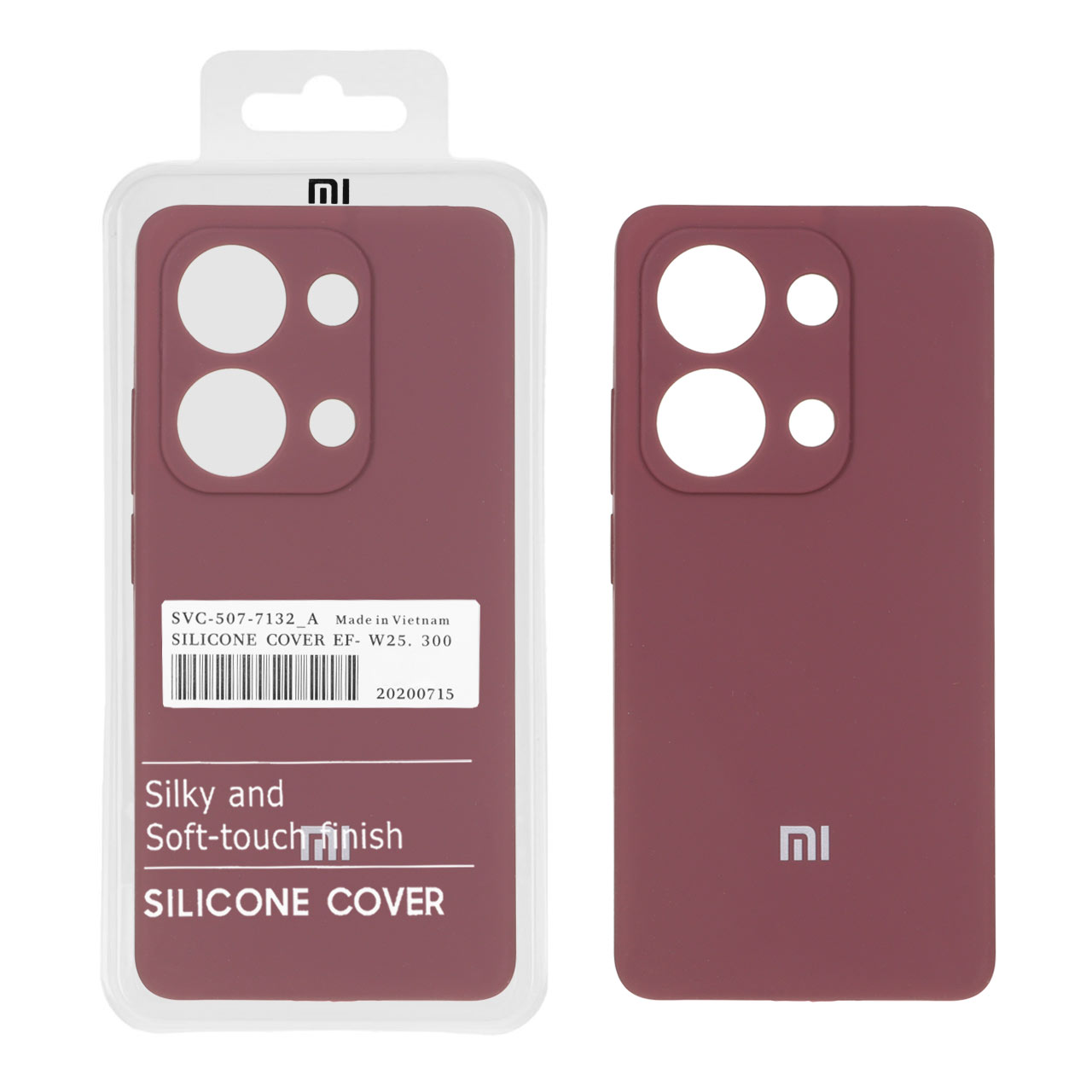1352832 قاب سیلیکونی پاک کنی اورجینال درجه یک Xiaomi Redmi Note 14S / Note 13 Pro 4G / M6 Pro 4G - زرشکی (پک اصلی) - تصویر 1