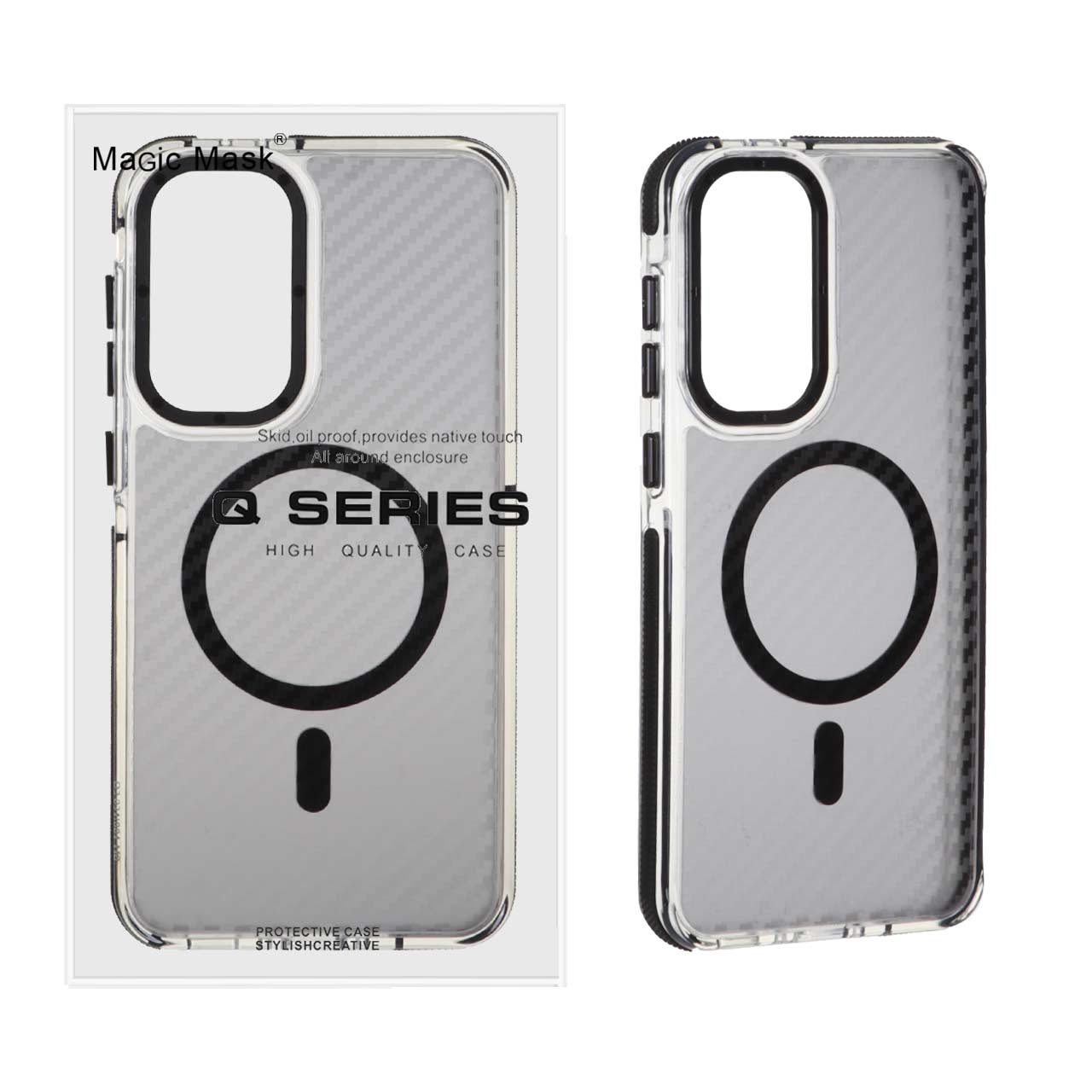 1358570 قاب اورجینال Q Series پشت کربن Magsafe مدل Samsung Galaxy A56 / A36 - مشکی (پک دار) - تصویر 1