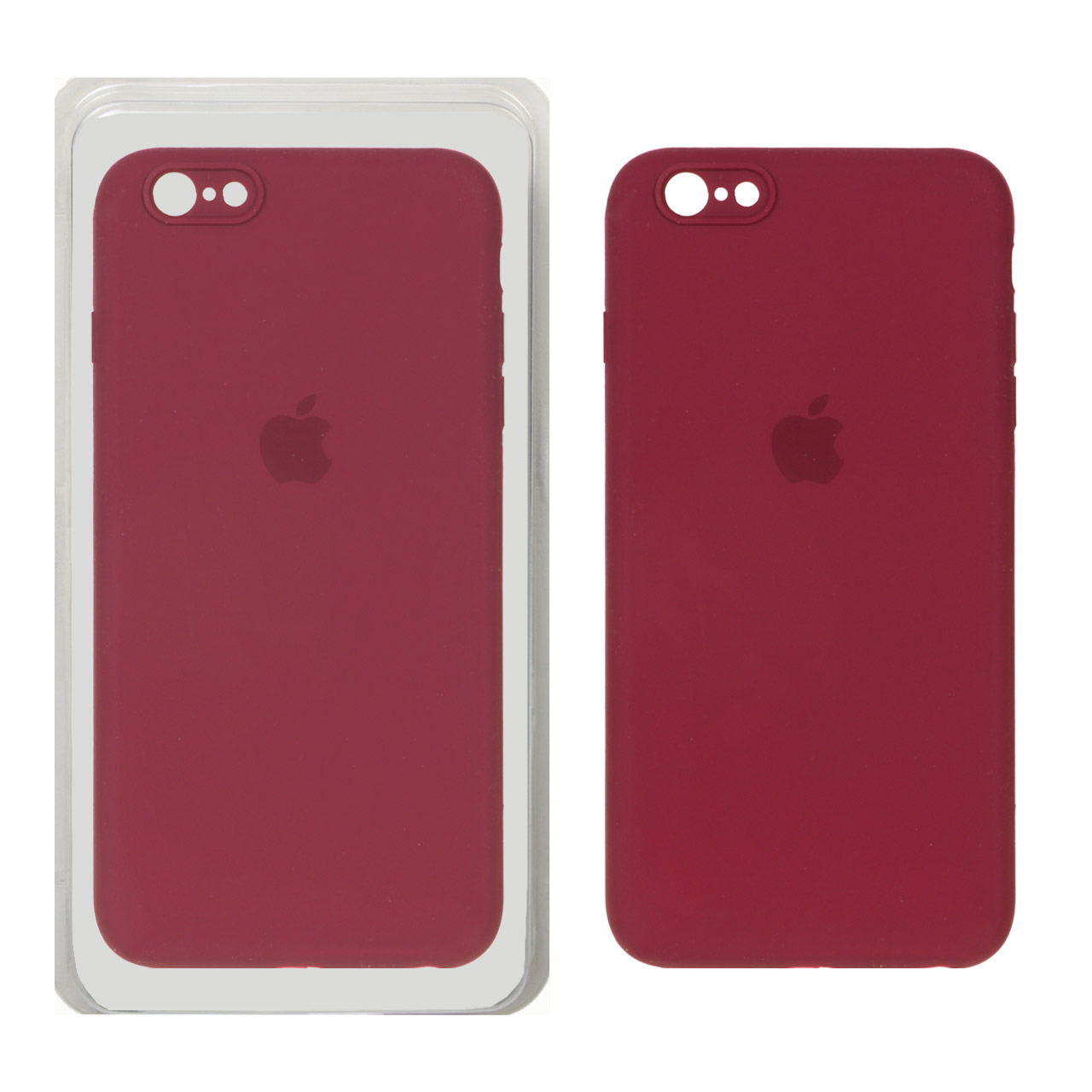 1360632 قاب سیلیکونی پاک کنی محافظ لنزدار اورجینال Apple iPhone 6 Plus / iPhone 6s Plus - زرشکی (پک دار) - تصویر 1