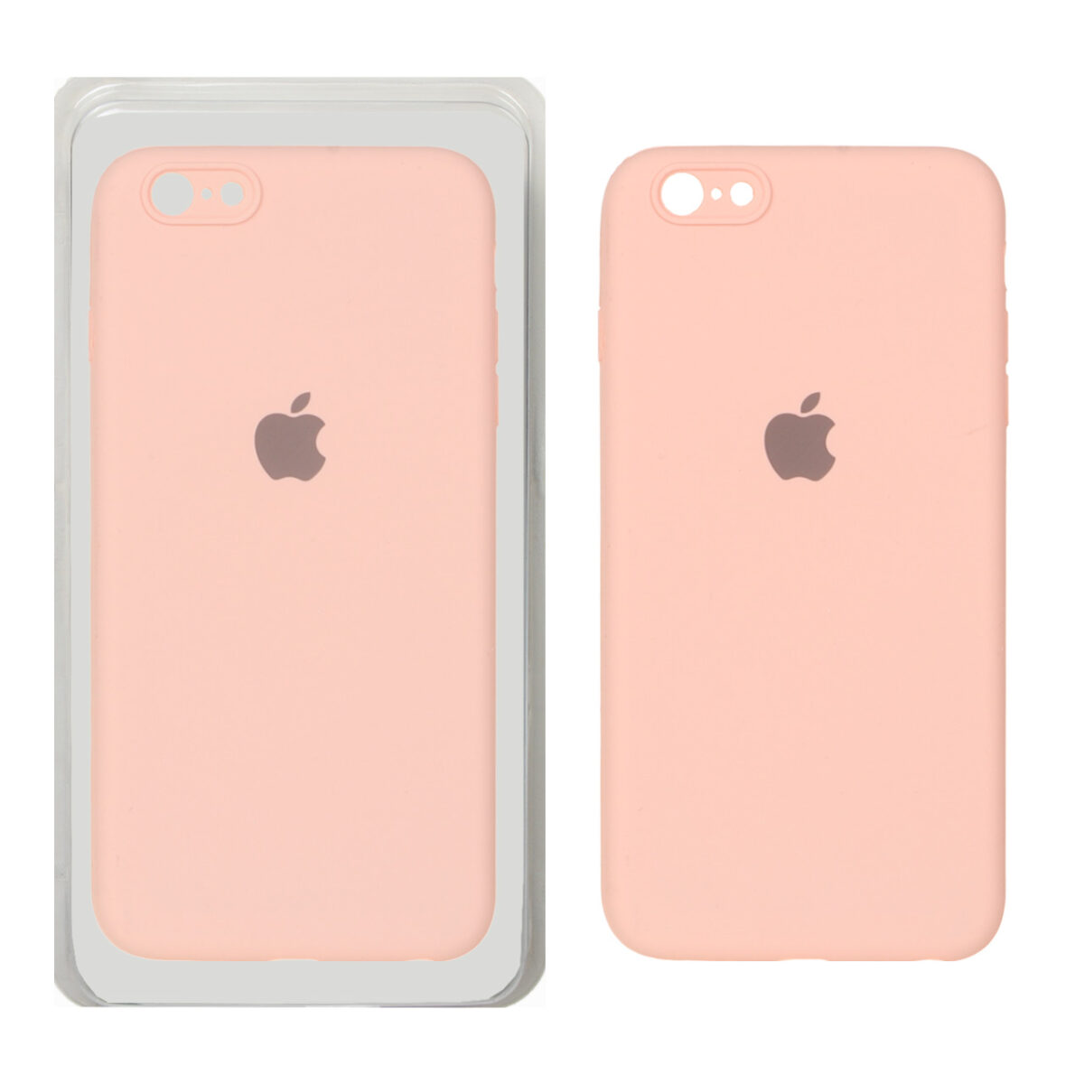 قاب سیلیکونی پاک کنی محافظ لنزدار اورجینال Apple iPhone 6 Plus / iPhone 6s Plus - گلبهی (پک دار) - تصویر 1