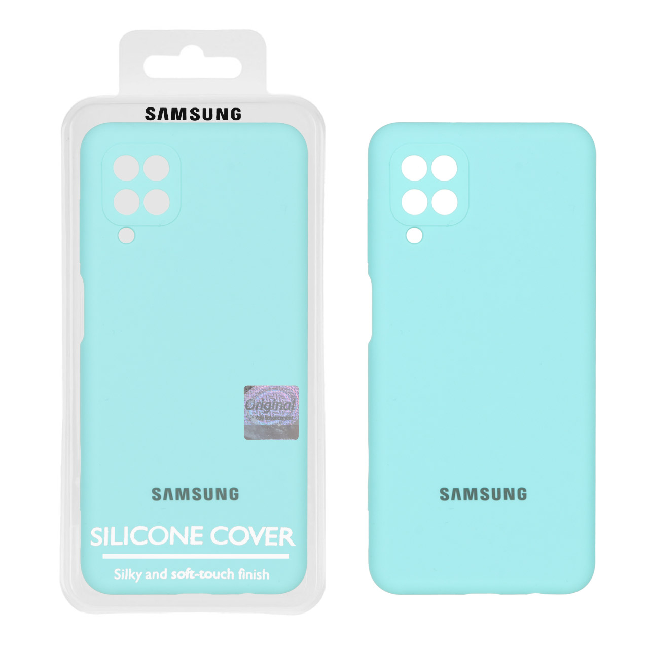 1362694 قاب سیلیکونی پاک کنی اورجینال Master Quality مدل Samsung Galaxy A12 / M12 / F12 - سبزآبی (پک دار) - تصویر 1