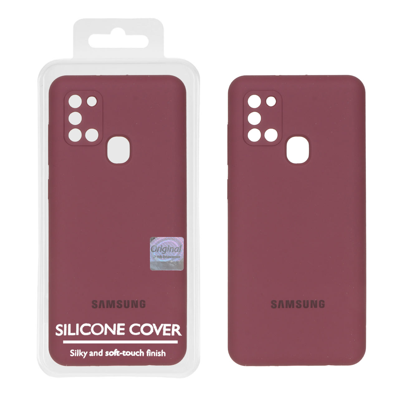 1372182 قاب سیلیکونی پاک کنی اورجینال Master Quality مدل Samsung Galaxy A21s - زرشکی (پک دار) - تصویر 1