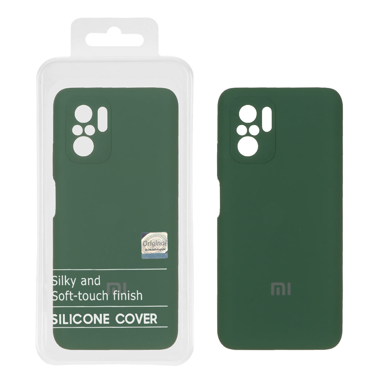 1380166 قاب سیلیکونی پاک کنی اورجینال Master Quality مدل Xiaomi Redmi Note 10 4G / Redmi Note 10S / Poco M5S - سبز تیره (پک دار) - تصویر 1