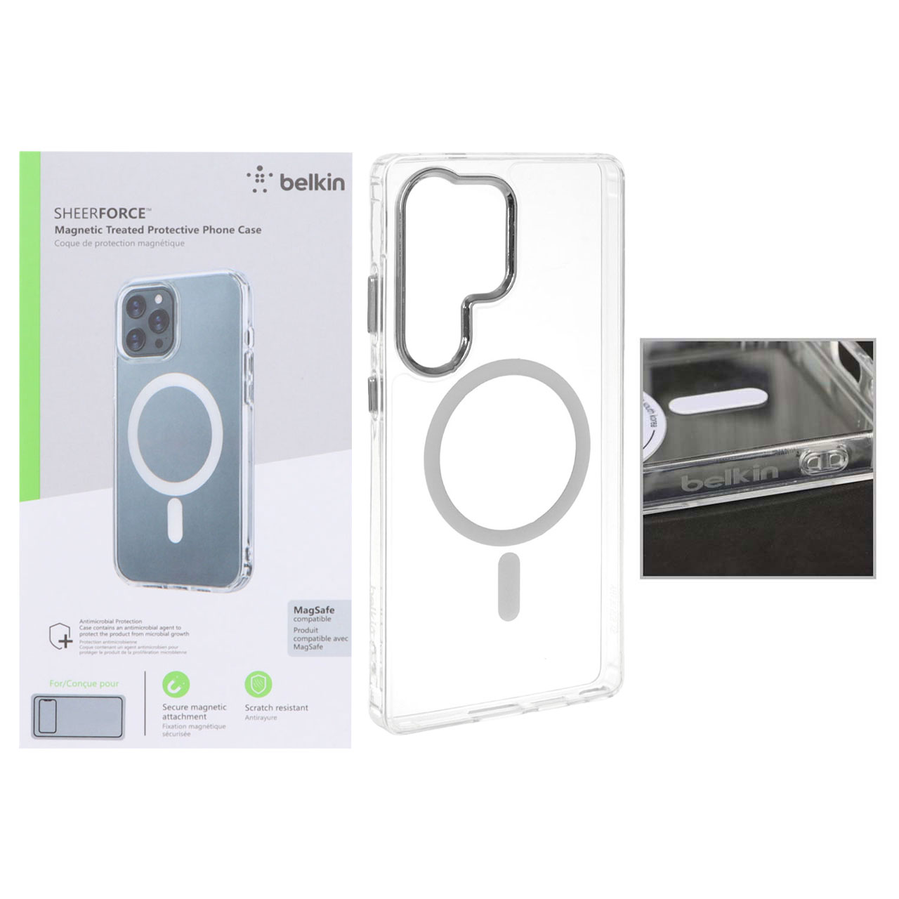 1381424 قاب belkin شفاف Magsafe مدل Samsung Galaxy S24 Ultra (پک دار) - تصویر 1