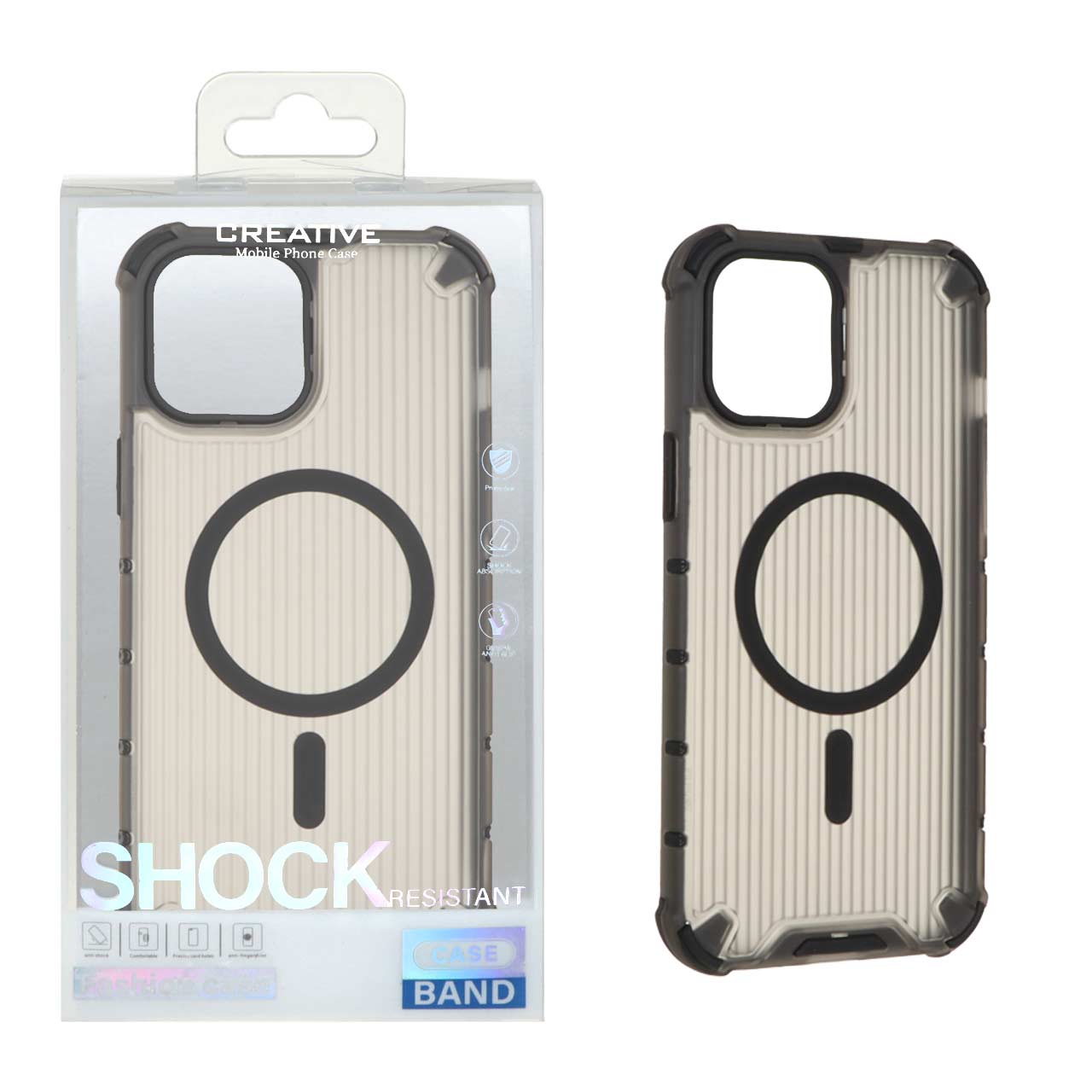 1384306 قاب کرکره ای Magsafe مات ایربگ دار Apple iPhone 12 Pro Max - مشکی - تصویر 1