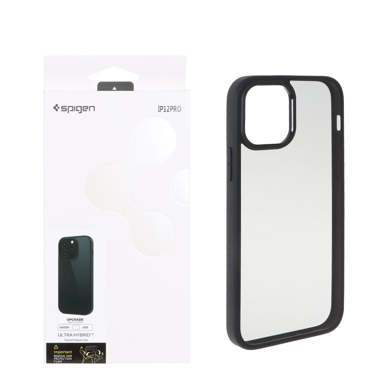 1384348 قاب اورجینال Spigen با توری اسپیکر فلزی Apple iPhone 12 Pro / iPhone 12 - مشکی (پک دار) - تصویر 1