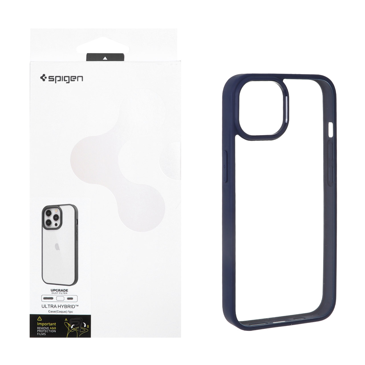 1384366 قاب اورجینال Spigen با توری اسپیکر فلزی Apple iPhone 13 / iPhone 14 - سرمه ای (پک دار) - تصویر 1