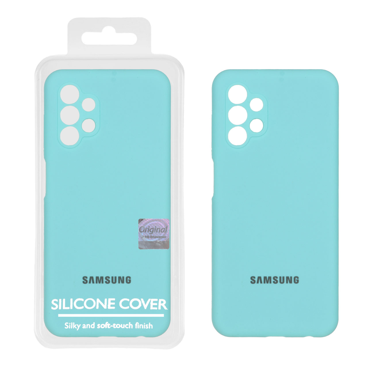 1384498 قاب سیلیکونی پاک کنی اورجینال Master Quality مدل Samsung Galaxy A13 4G - سبزآبی (پک دار) - تصویر 1