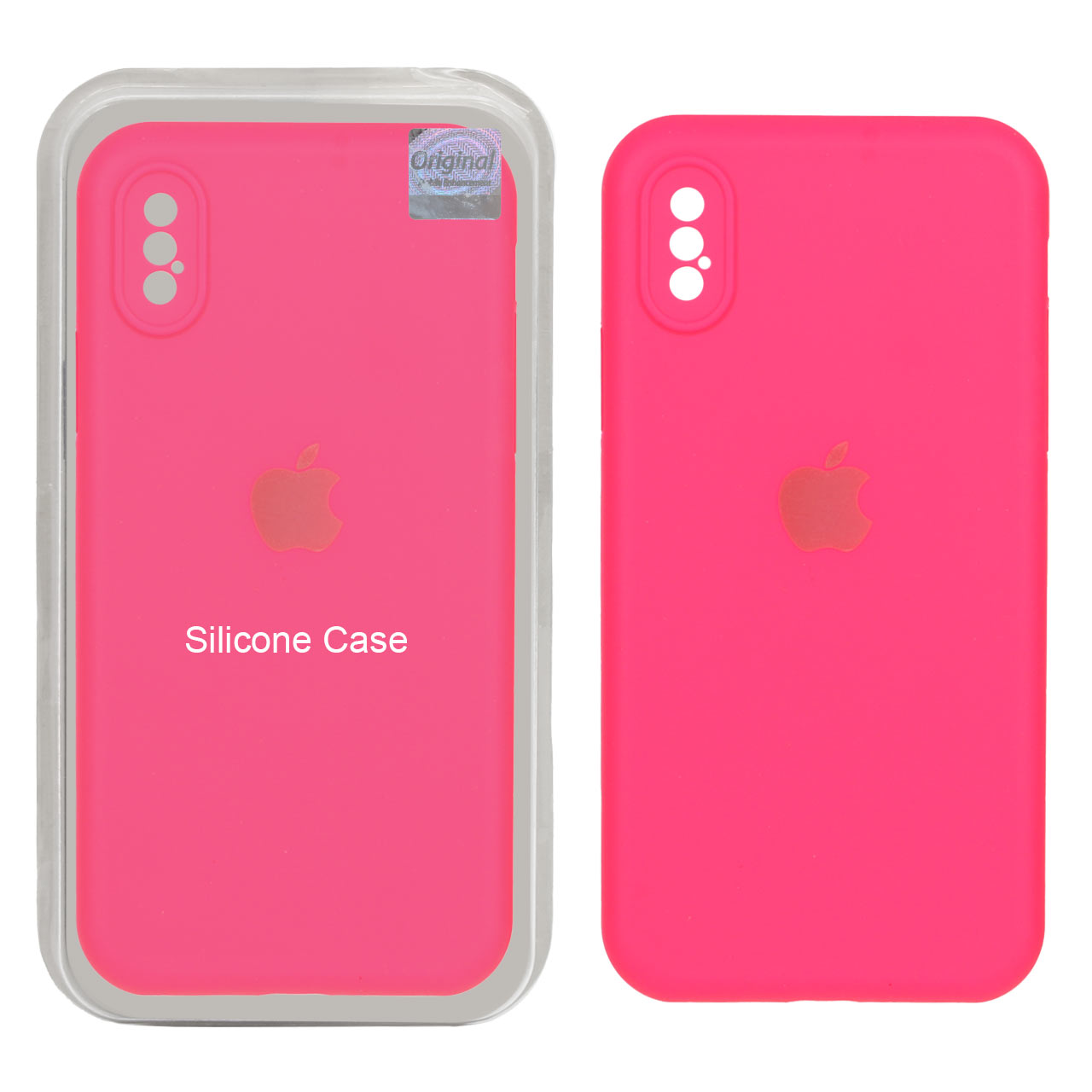 1387142 قاب سیلیکونی پاک کنی اورجینال Master Quality مدل Apple iPhone X / iPhone XS - صورتی فانتزی (پک دار) - تصویر 1