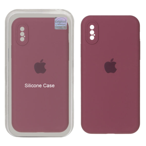 قاب سیلیکونی پاک کنی اورجینال Master Quality مدل Apple iPhone X / iPhone XS - زرشکی (پک دار)