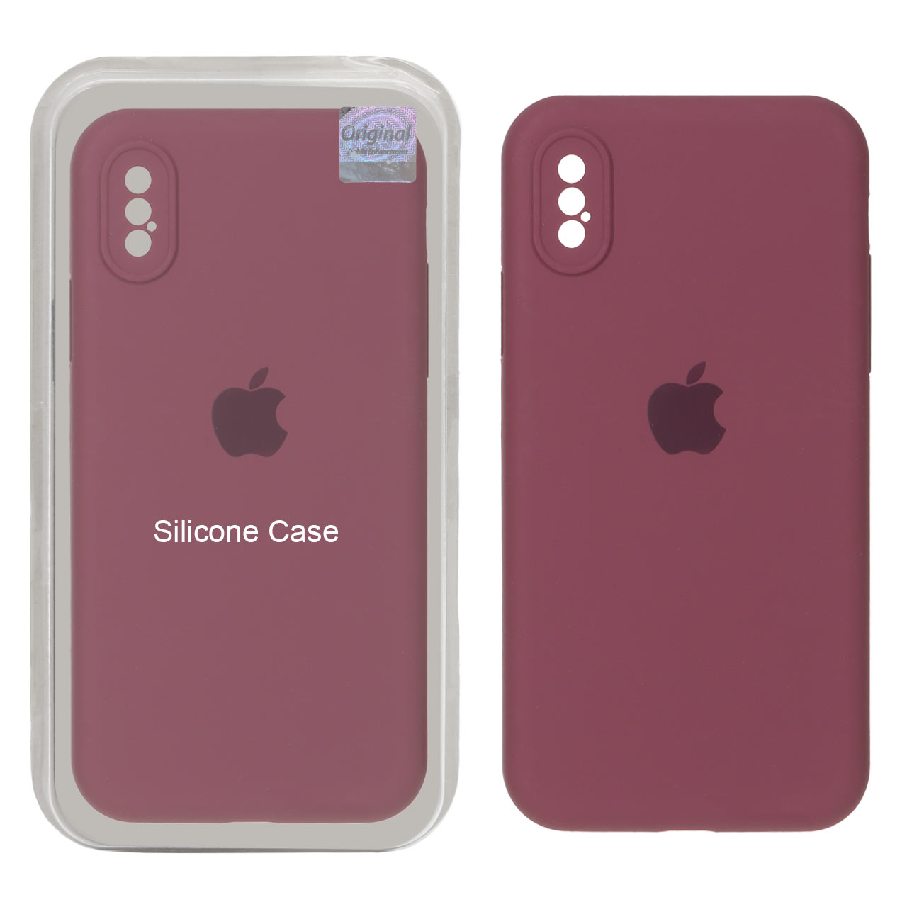 1387162 قاب سیلیکونی پاک کنی اورجینال Master Quality مدل Apple iPhone X / iPhone XS - زرشکی (پک دار) - تصویر 1