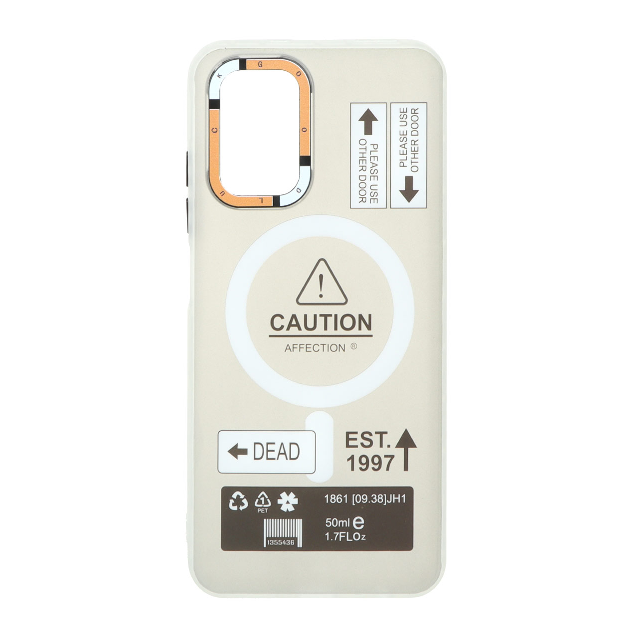 1391240 قاب Caution دور مات طرح مگ سیف Xiaomi Redmi Note 10 4G / Redmi Note 10S / Poco M5S - طوسی - تصویر 1