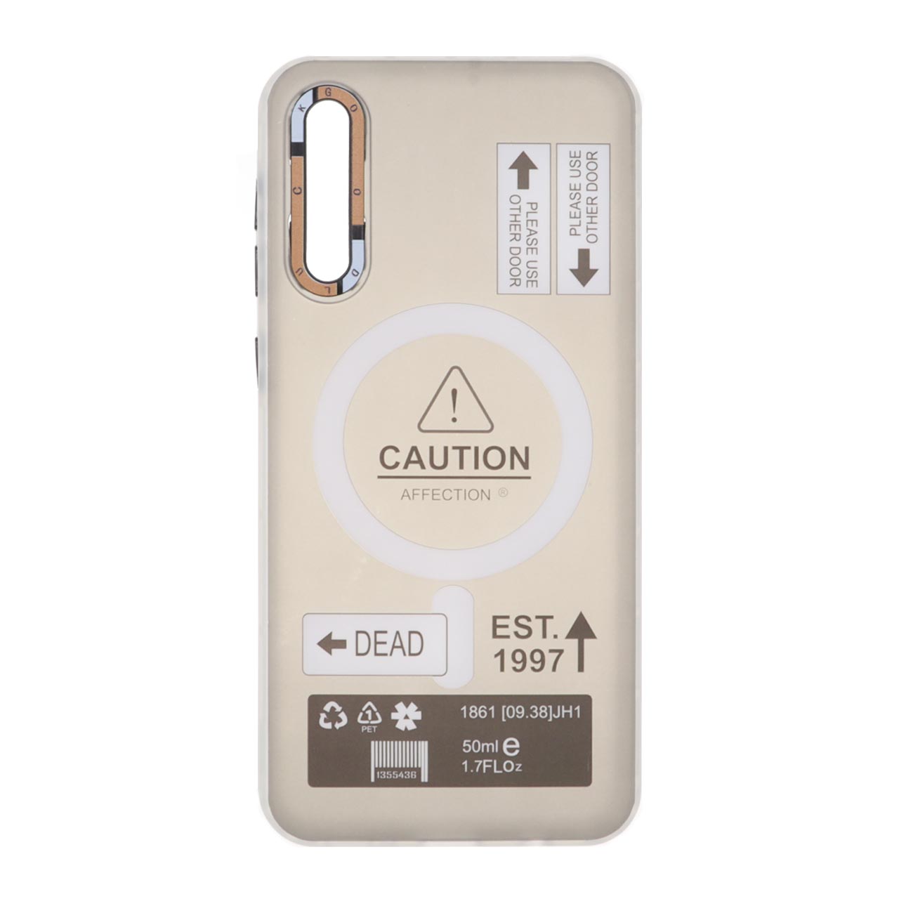 1391354 قاب Caution دور مات طرح مگ سیف Samsung Galaxy A50 / A50s / A30s - مشکی - تصویر 1