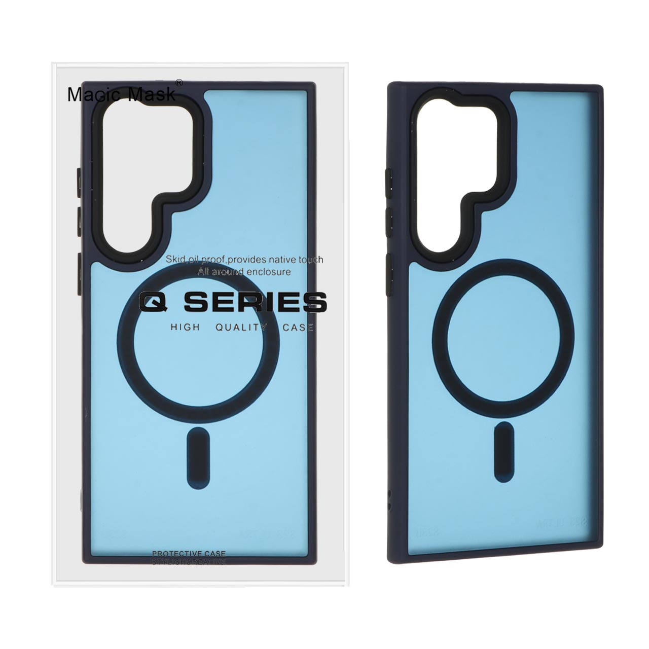 1393782 قاب اورجینال Magic Mask مات Magsafe بلک لنز Samsung Galaxy S23 Ultra - سرمه ای (پک دار) - تصویر 1