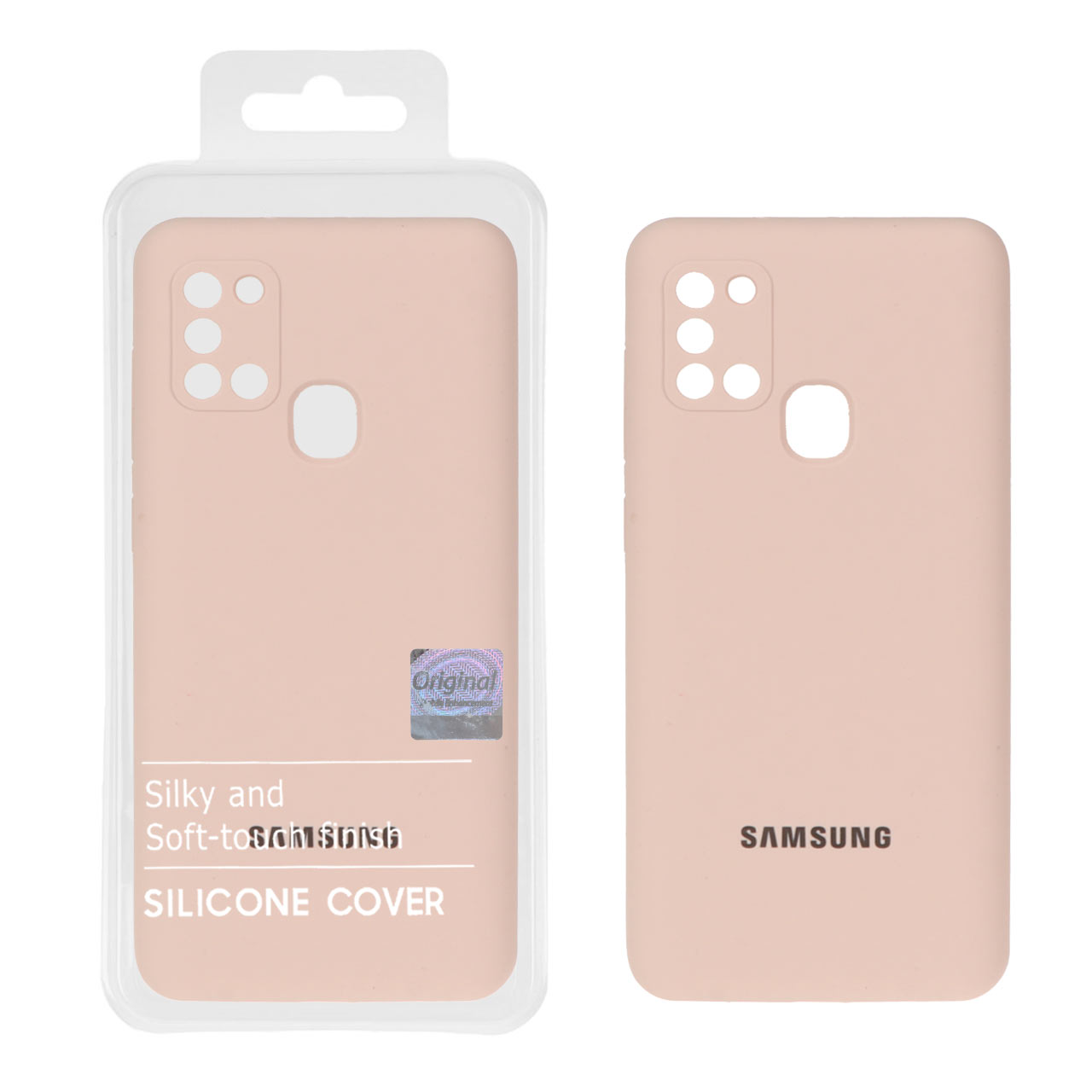 1398768 قاب سیلیکونی پاک کنی اورجینال Master Quality مدل Samsung Galaxy A21s - کرم نارنجی (پک دار) - تصویر 1