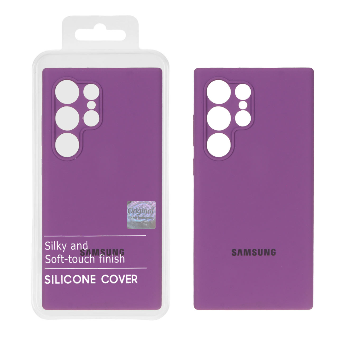 1398804 قاب سیلیکونی پاک کنی اورجینال Master Quality مدل Samsung Galaxy S24 Ultra - ارغوانی (پک دار) - تصویر 1