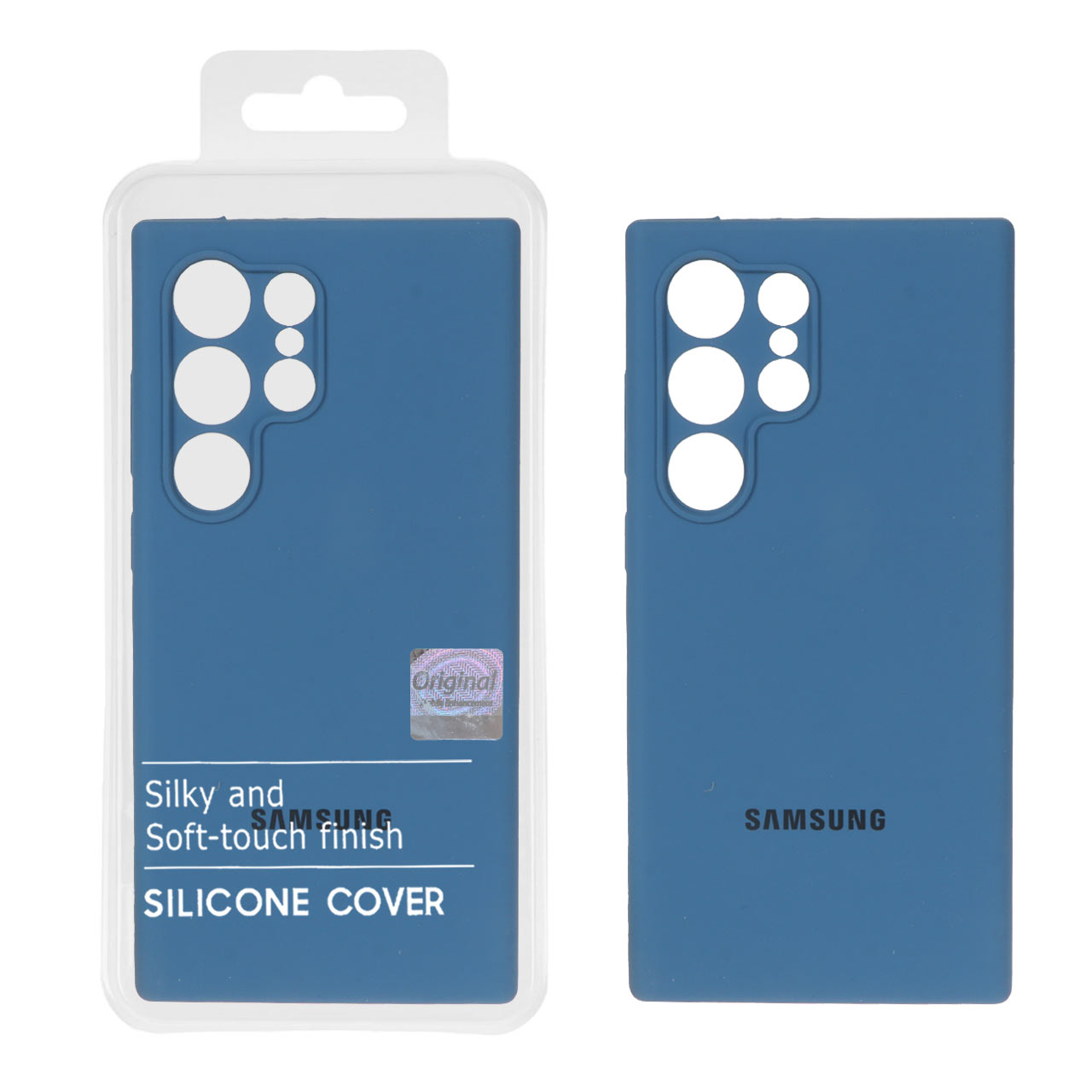 1398808 قاب سیلیکونی پاک کنی اورجینال Master Quality مدل Samsung Galaxy S24 Ultra - آبی تیره (پک دار) - تصویر 1