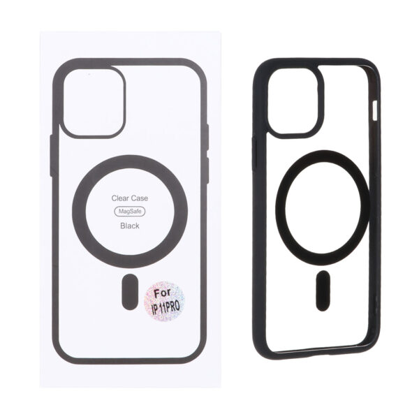 قاب شفاف Apple iPhone 11 Pro با قابلیت شارژ MagSafe - مشکی (پک دار)