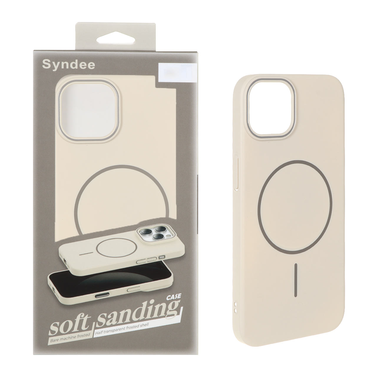 1402490 قاب اورجینال Syndee پشت سخت MagSafe مدل Apple iPhone 13 / iPhone 14 - کرم (پک دار) - تصویر 1