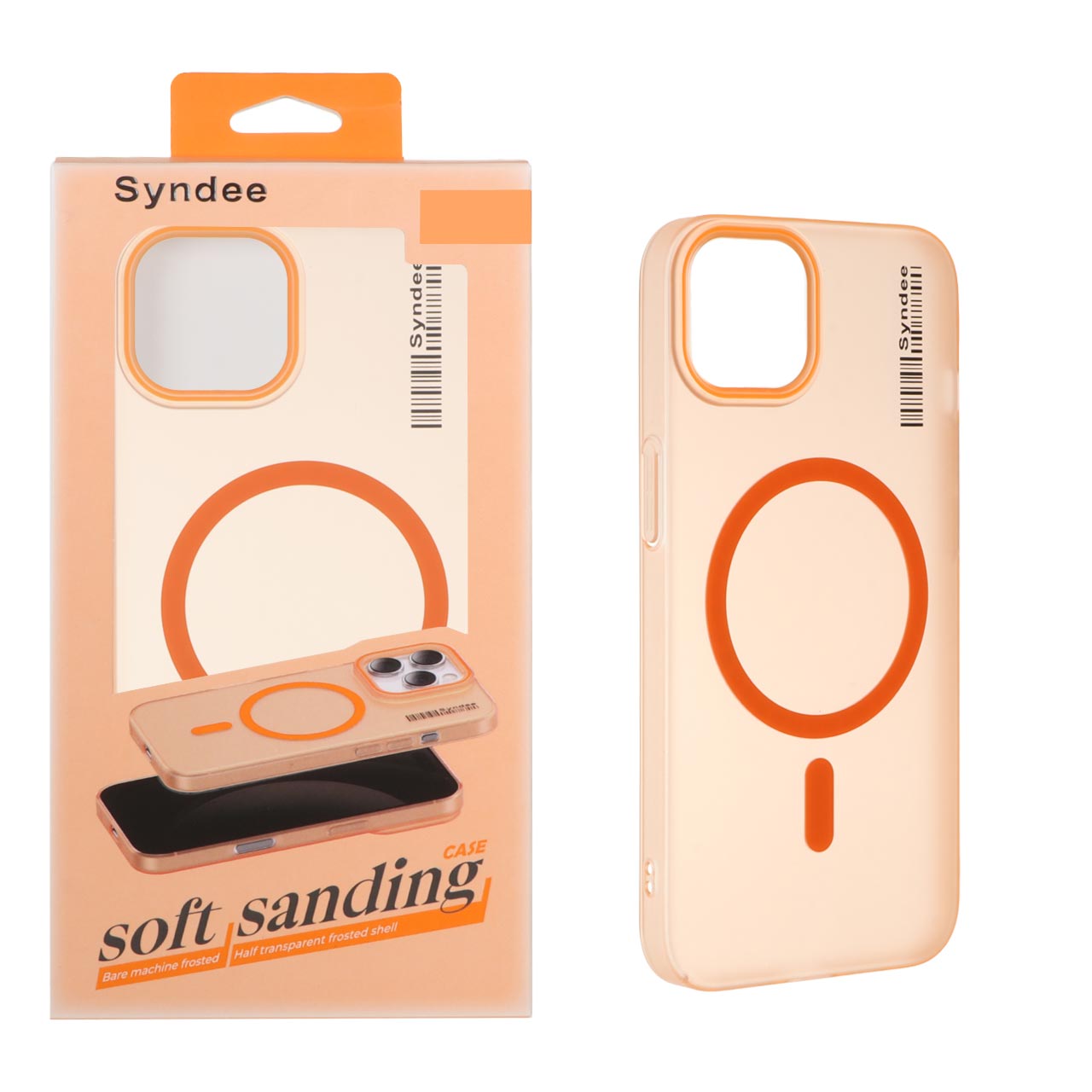 1403184 قاب اورجینال Syndee پشت مات MagSafe مدل Apple iPhone 13 / iPhone 14 - نارنجی (پک دار) - تصویر 1