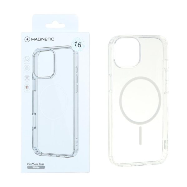 قاب اورجینال Magnetic دور ژله ای MagSafe مدل Apple iPhone 13 / iPhone 14 - سفید (پک دار)