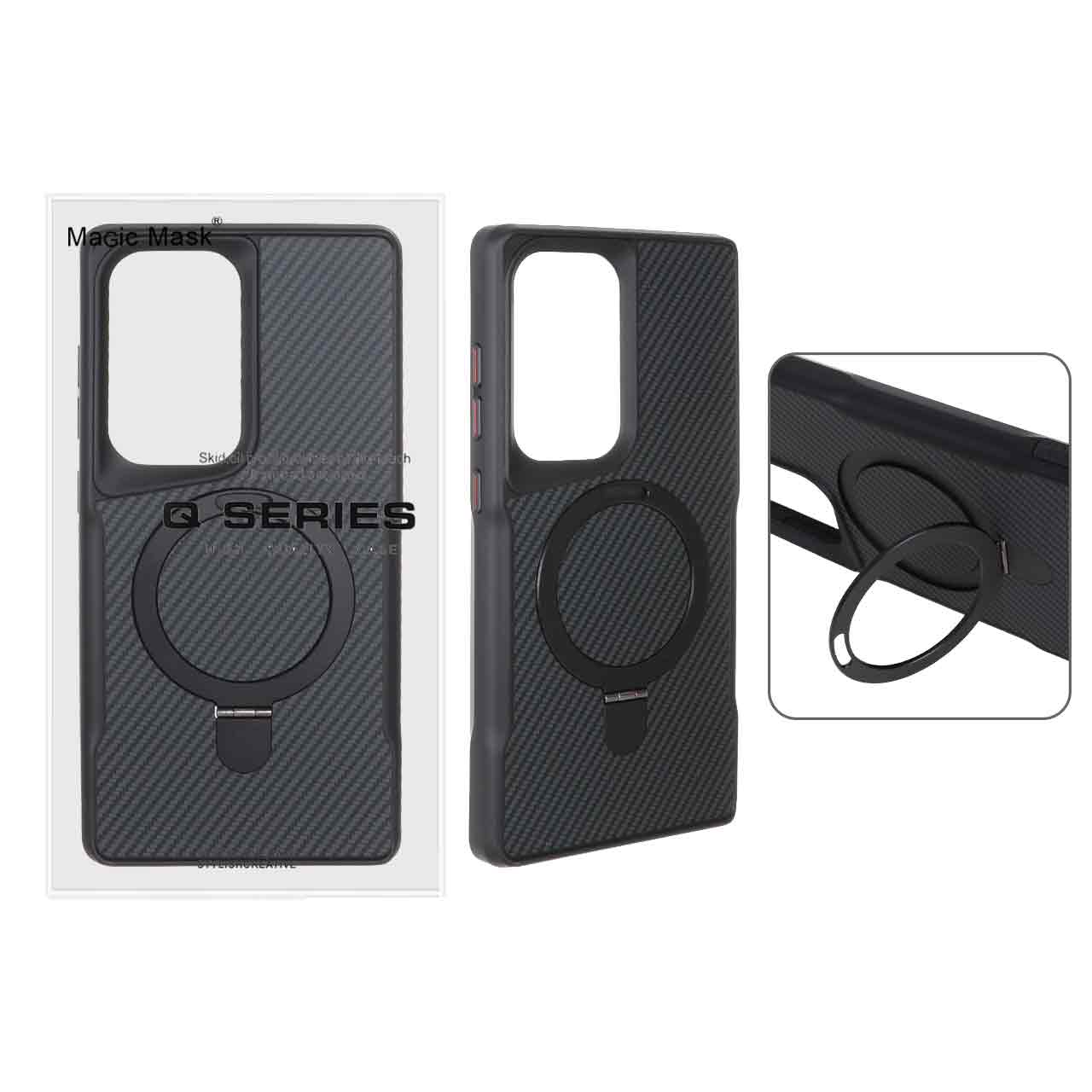 1409746 قاب اورجینال Magsafe استندشو Samsung Galaxy S25 Ultra - مشکی (پک دار) - تصویر 1