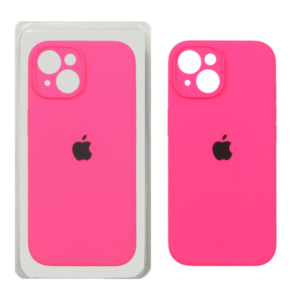 قاب سیلیکونی پاک کنی محافظ لنزدار اورجینال Apple iPhone 15 - صورتی فانتزی (پک اصلی)