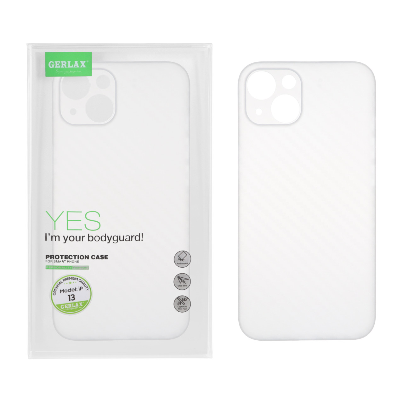 1414616 قاب GERLAX مات طرح کربن Apple iPhone 13 / iPhone 14 - شفاف - تصویر 1