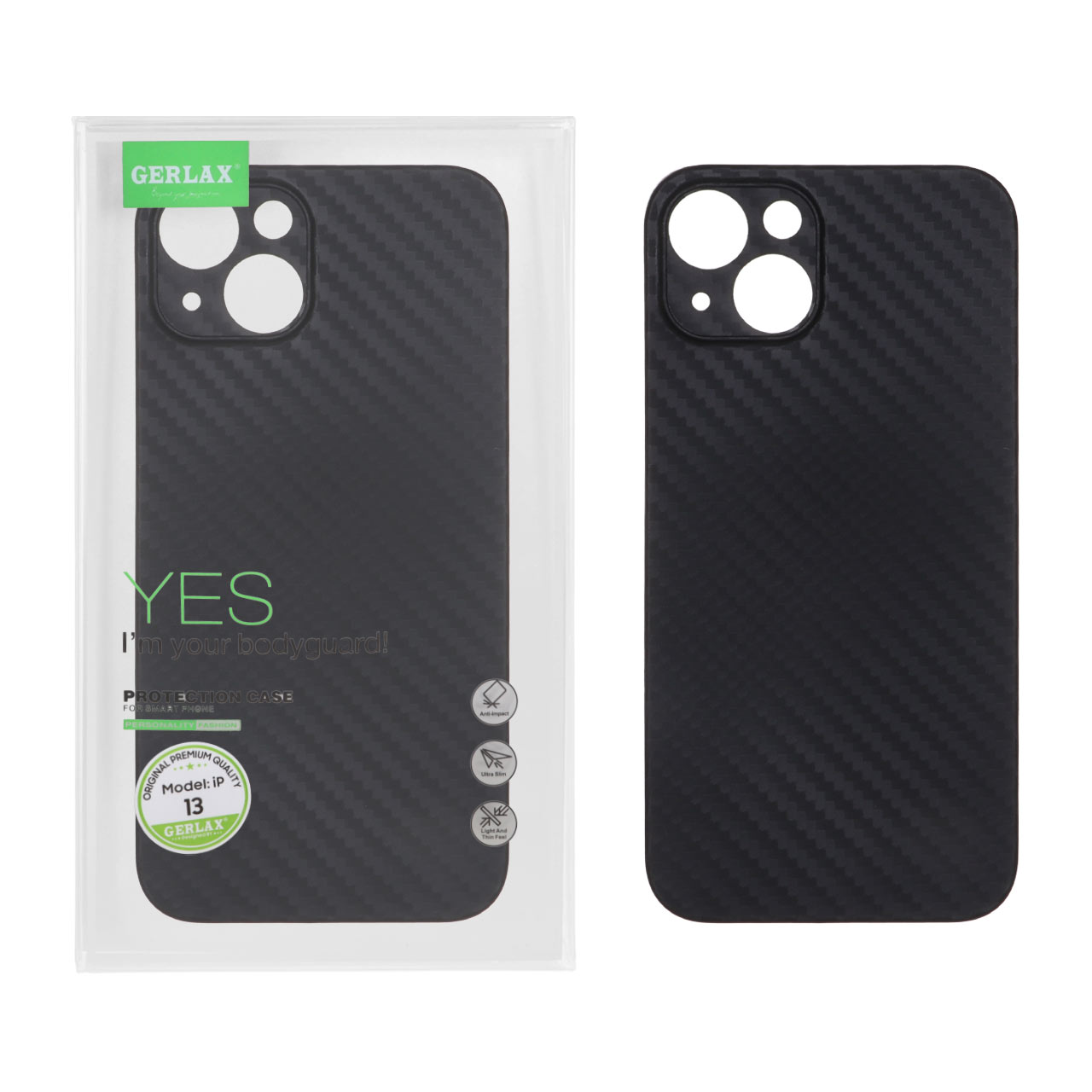 1414618 قاب GERLAX مات طرح کربن Apple iPhone 13 / iPhone 14 - مشکی - تصویر 1