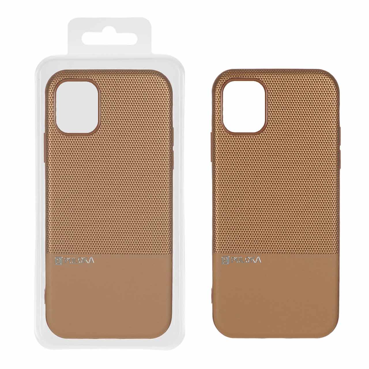 1415416 قاب Puloka چرمی دو تکه لوگو فلزی Apple iPhone 11 - صحرایی (پک دار) - تصویر 1