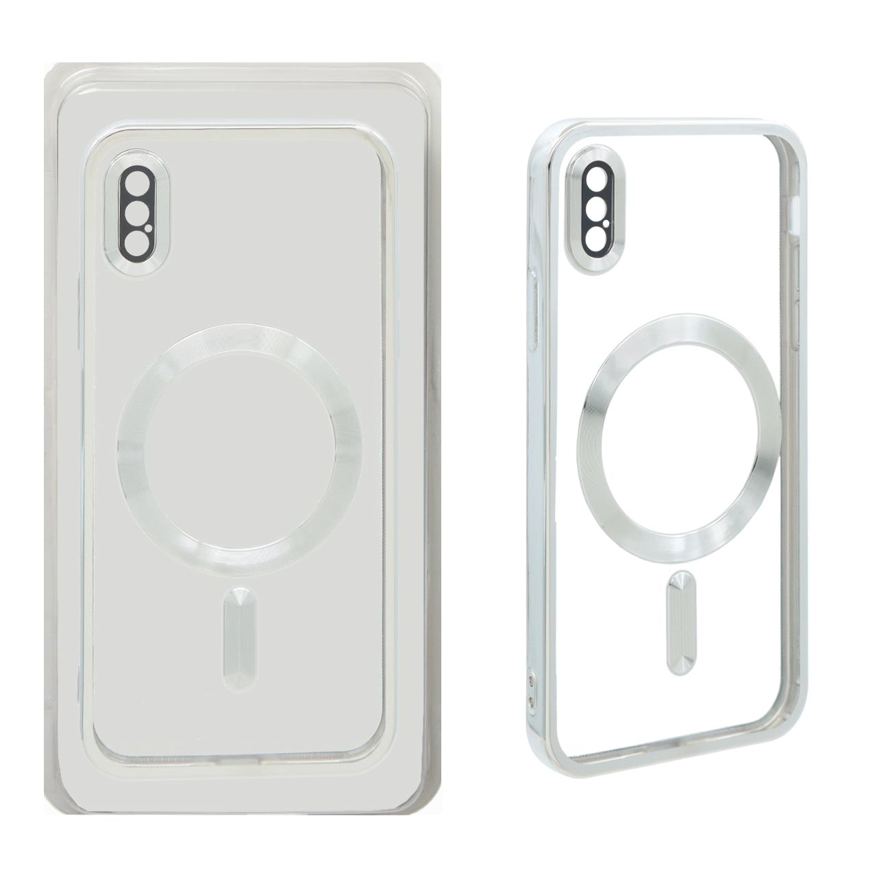 1419806 قاب اورجینال الکترواستاتیک Magsafe لنز گلس دار Apple iPhone X / iPhone XS - نقره ای (پک دار) - تصویر 1