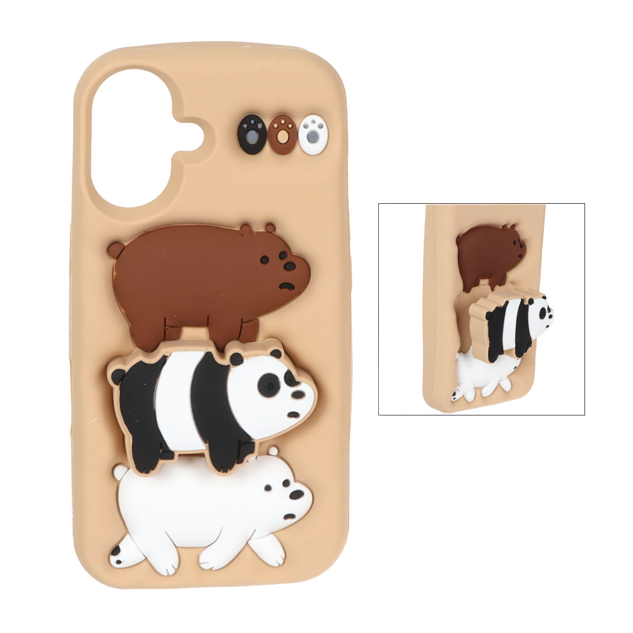 1420216 قاب سیلیکونی پاندا استندشو Apple iPhone 16 - صحرایی - تصویر 1