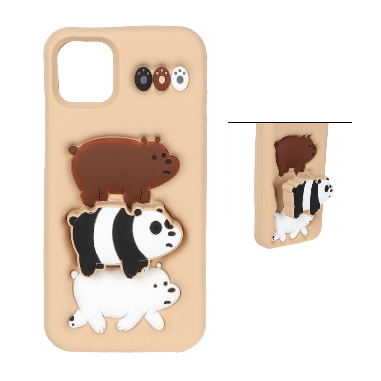 1420276 قاب سیلیکونی پاندا استندشو Apple iPhone 11 Pro Max - صحرایی - تصویر 1
