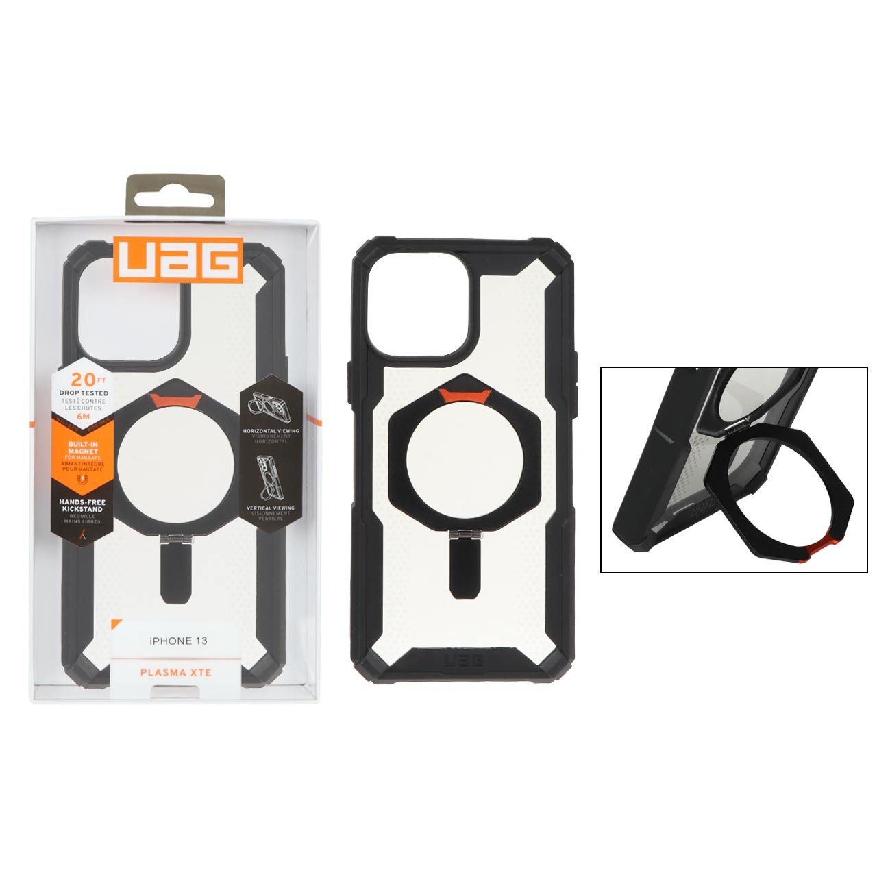 1423610 قاب اورجینال UAG استندشو MagSafe مدل Apple iPhone 12 Pro Max - مشکی شفاف (پک دار) - تصویر 1