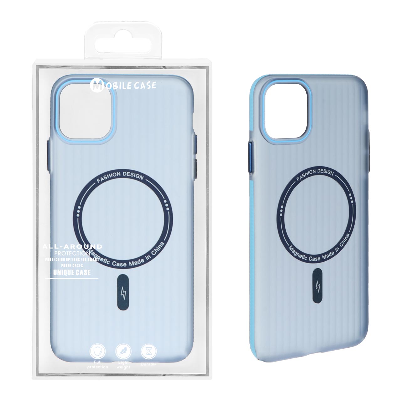 1424488 قاب اورجینال Fashion Design کرکره ای مات MagSafe مدل Apple iPhone 11 - سرمه ای (پک دار) - تصویر 1