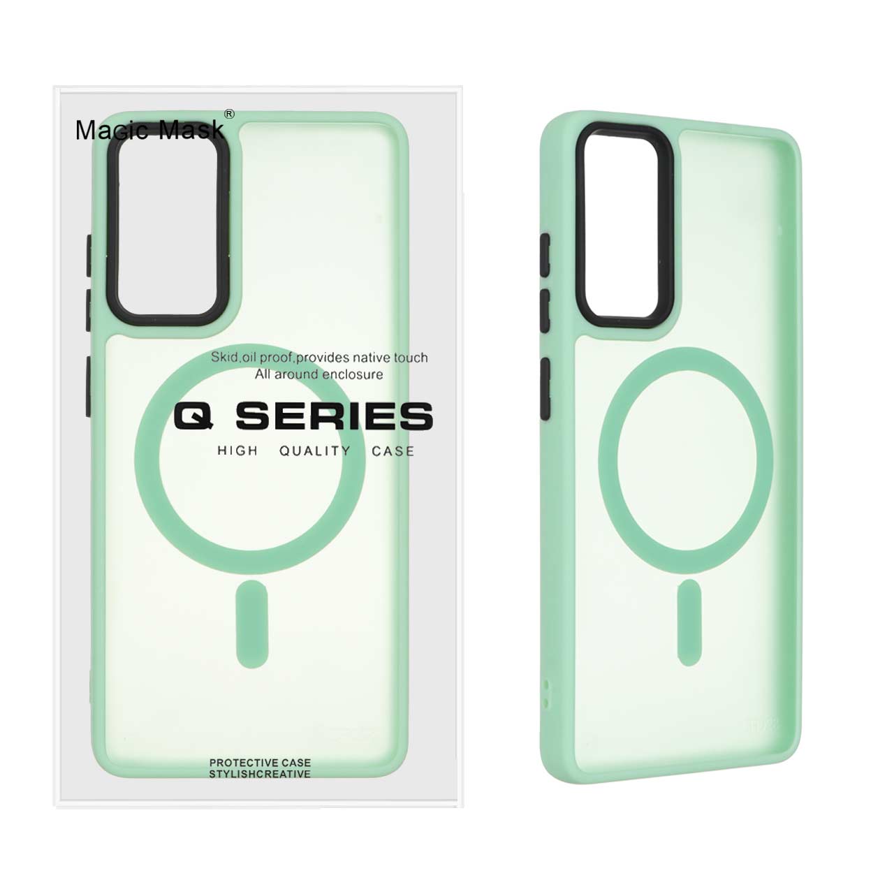 1428946 قاب اورجینال Magic Mask مات Magsafe بلک لنز Samsung Galaxy S20 FE - سبز روشن (پک دار) - تصویر 1
