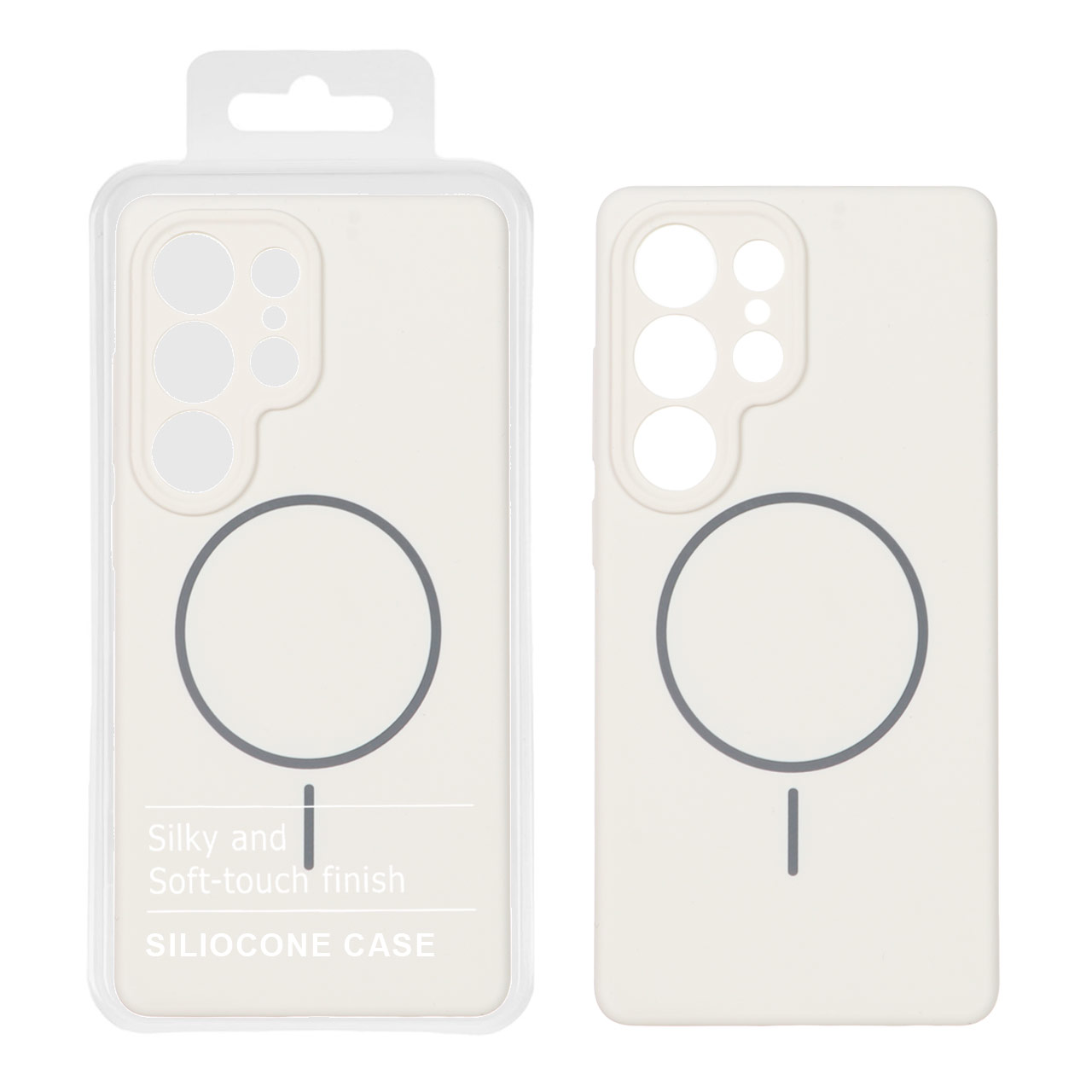 1433074 قاب سیلیکونی پاک کنی اورجینال درجه یک Magsafe مدل Samsung Galaxy S25 Ultra - کرم (پک دار) - تصویر 1