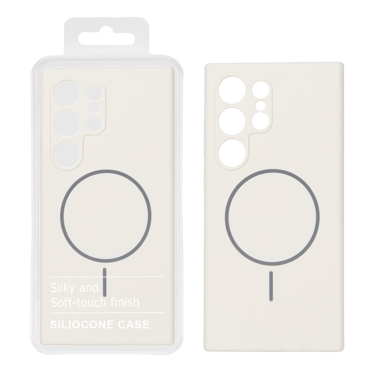 1433082 قاب سیلیکونی پاک کنی اورجینال درجه یک Magsafe مدل Samsung Galaxy S24 Ultra - کرم (پک دار) - تصویر 1