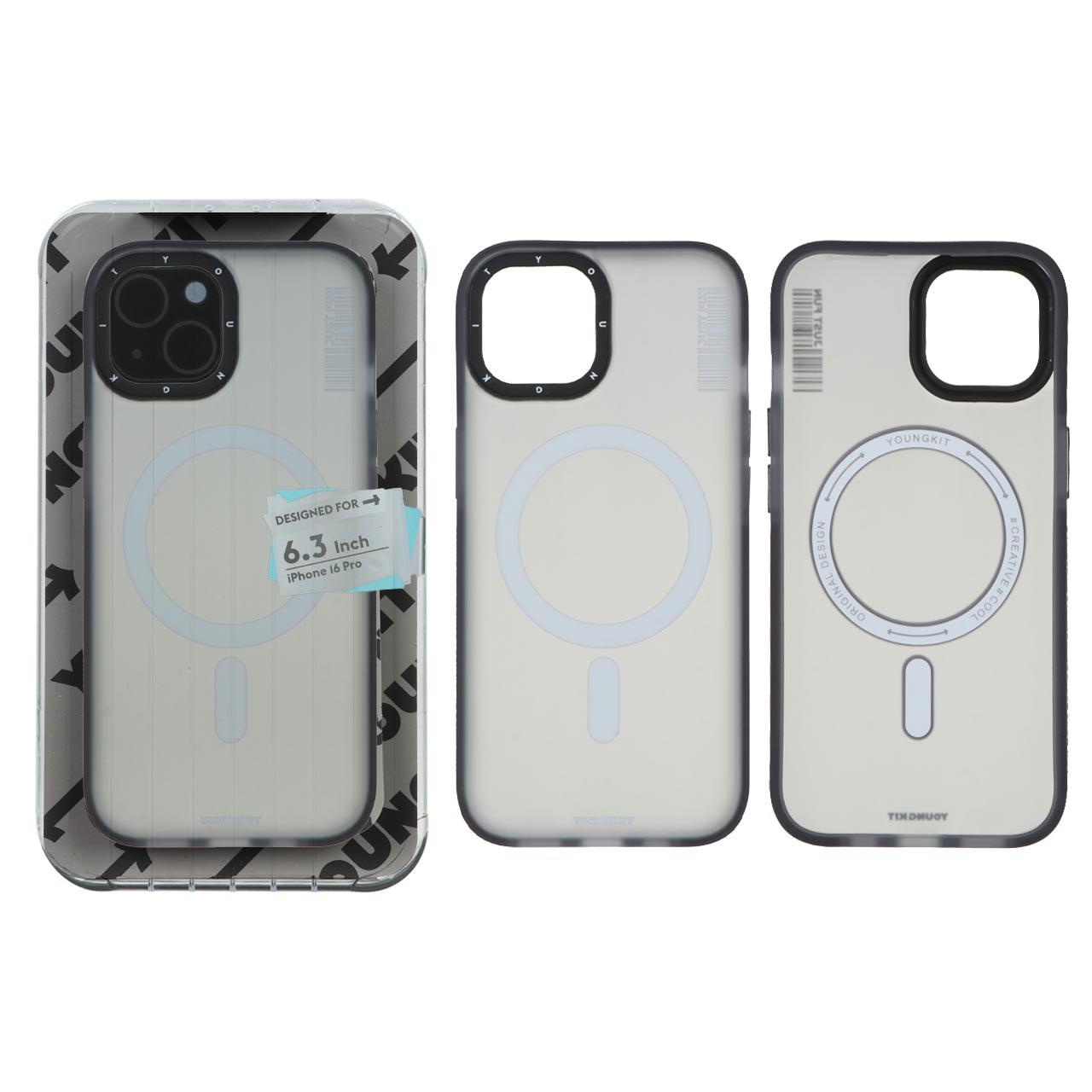1440878 قاب اورجینال YoungKit Magsafe مات مدل Apple iPhone 15 / iPhone 14 / iPhone 13 - ذغالی (پک اصلی) - تصویر 1