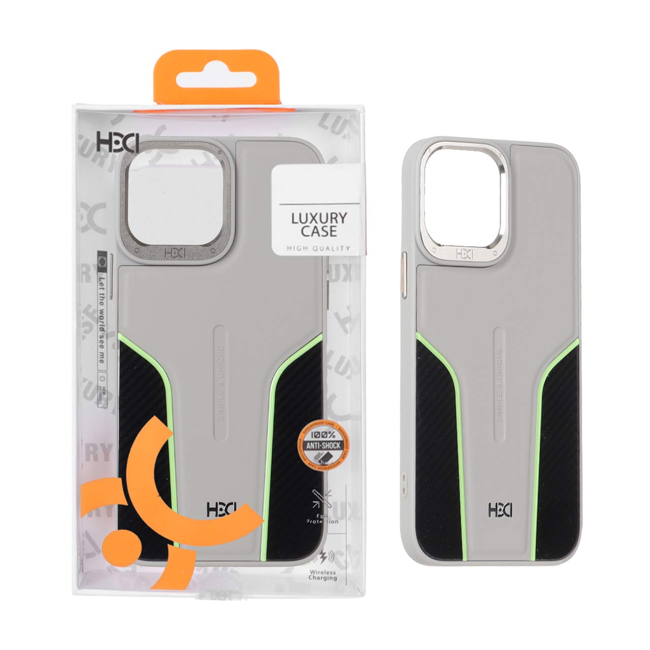 1442080 قاب اورجینال HDD طرح کربن محافظ لنز فلزی Apple iPhone 13 Pro Max - طوسی (پک دار) - تصویر 1